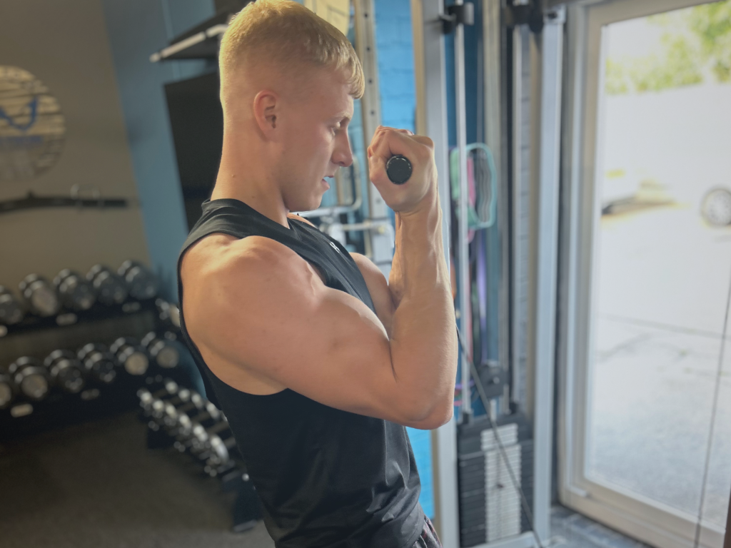 man training in the gym