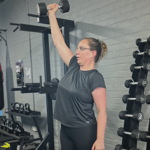 woman strength training